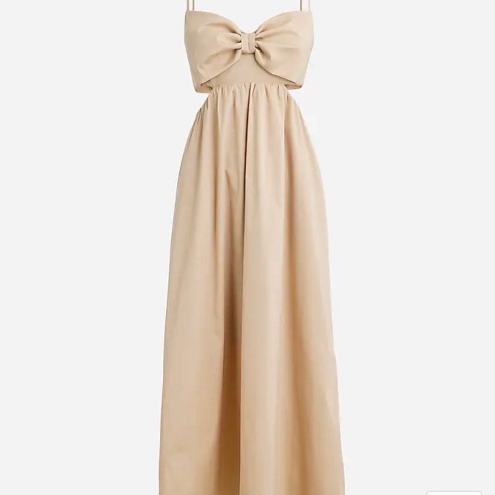 J Crew Bow-front Cutout Midi Dress in Stretch Taffeta - Size 12